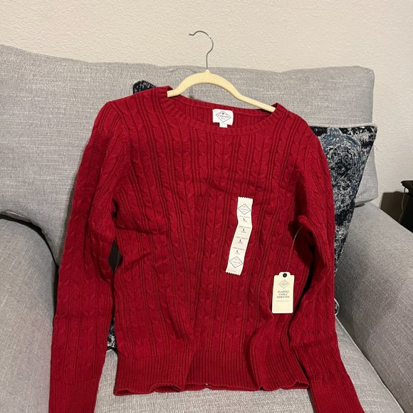 St. John's Bay Womens Crew Neck Long Sleeve Cable Knit Pullover Sweater - Picture 7 of 8